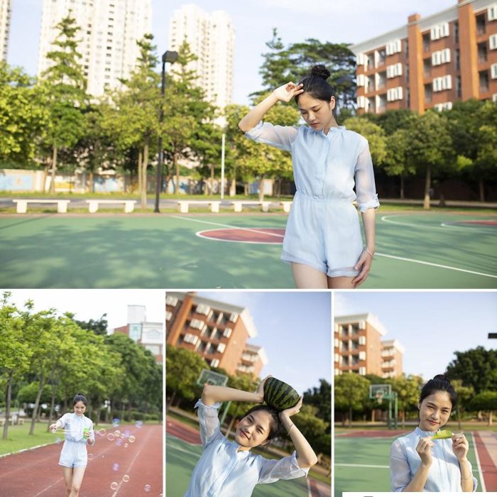 [时尚人像RAW原图]9P国内日系校园清新美女后期修图练习RAW原图素材