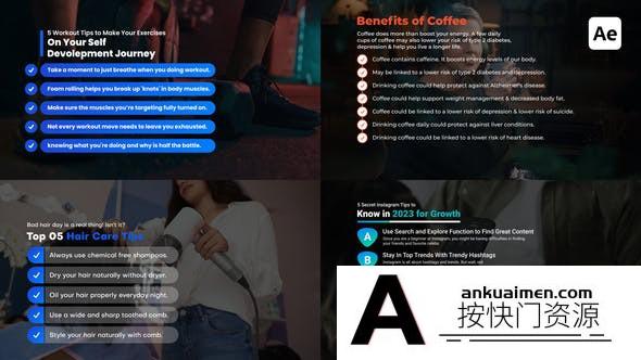 [创意特效]列表项目信息文字打勾动画AE模板- Check List Pack