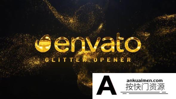 [开场片头]金色粒子背景文字片头AE模板- Gold Glitter Opener