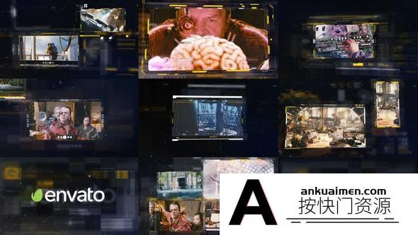 [开场片头]科技感边框视频展示包装片头AE模板- Techno Video Displays