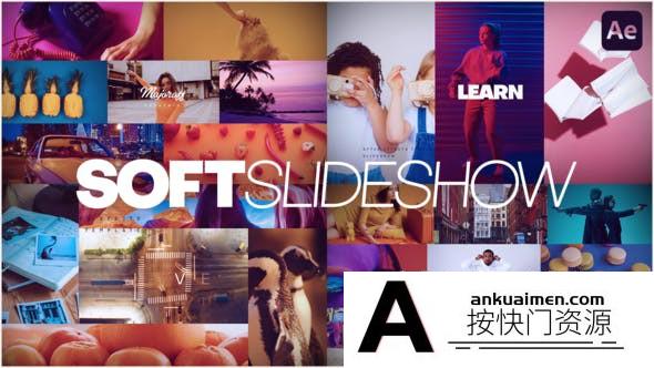 [文字标题]图片视频文字宣传片头AE模板- Soft Slideshow