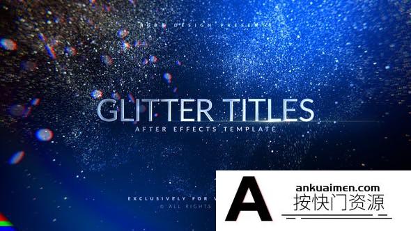 [文字标题]粒子飘动背景颁奖典礼文字介绍片头 AE模板-Awards Titles Glitter