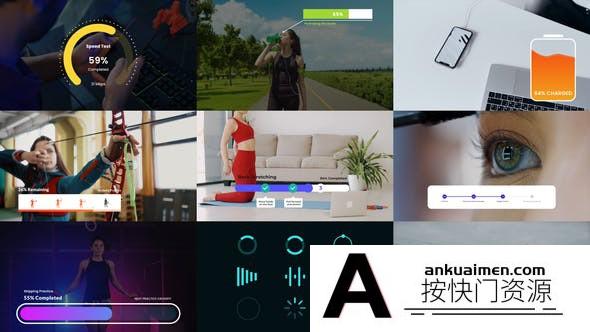 [开场片头]进度条加载步骤动画AE模板- Loaders Spinners & Progress Bars Pack