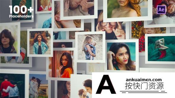 [相册AE模板]AE照片墙相册片头AE模板- Memories Slideshow