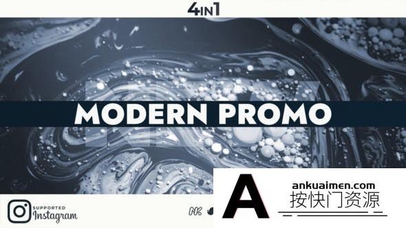 [文字标题]时尚快闪文字视频片头AE模板- New Modern Promo