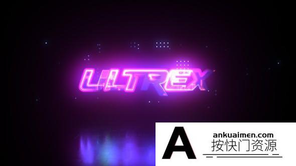 [logo模板]霓虹风格信号损坏Logo动画AE模板- Glitch Neon Logo Intro