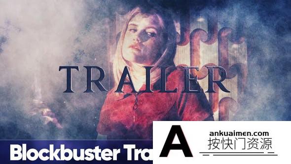 [文字标题]三维文字大气视频宣传片头AE模板- Blockbuster Trailer
