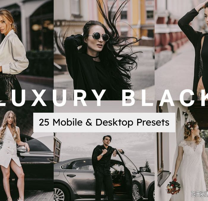 [人像LR预设]豪华黑暗电影情绪人像后期调色LR预设及视频电影Vlog后期调色LUT预设