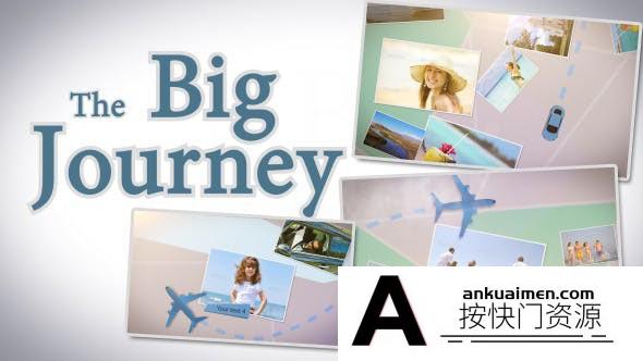 [相册AE模板]飞机线路旅游照片相册片头AE模板- The Big Journey