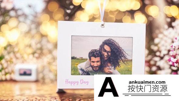 [婚礼AE模板]实拍婚礼悬挂相册照片开场AE模板- Love Story Album