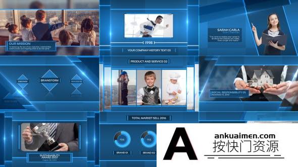 [开场片头]简洁商务企业宣传包装片头AE模板- Clean Corporate Presentation