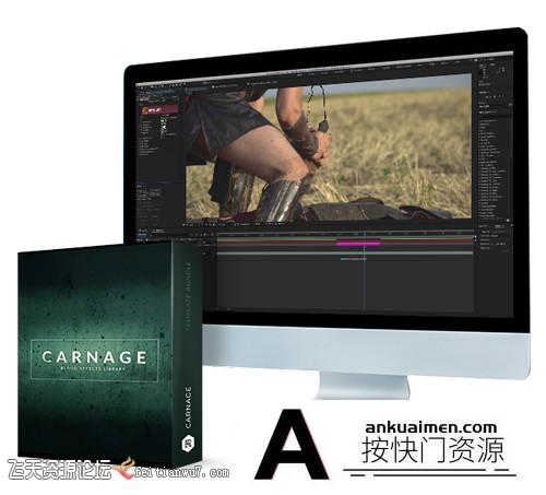 [高清视频素材][素材发布]296组滴血喷血溅血绿幕特效合成4K视频素材