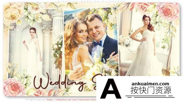 [婚礼AE模板]婚礼照片相册展示片头AE模板- Flourish Wedding Slideshow