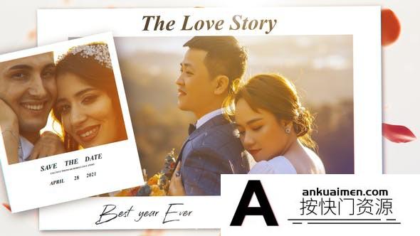 [婚礼AE模板]浪漫婚礼照片相册片头AE模板- Wedding Slideshow