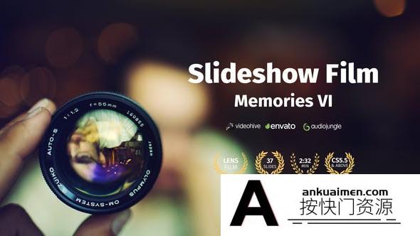 [相册AE模板]复古视频幻灯片照片相册片头AE模板- Slideshow Film – Memories
