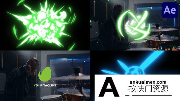 [卡通儿童]卡通爆炸Logo动画AE模板- Colorful Explosion Logo Opener