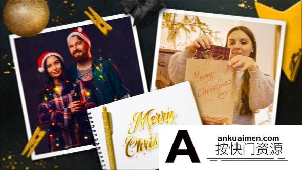 [节日庆典]圣诞节照片相册幻灯片展示片头AE模板- Merry Christmas Slideshow