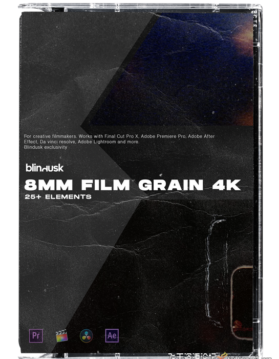 [高清视频素材][素材发布]Blindusk – 4K 8mm 电影胶片颗粒叠加合成高清视频素材