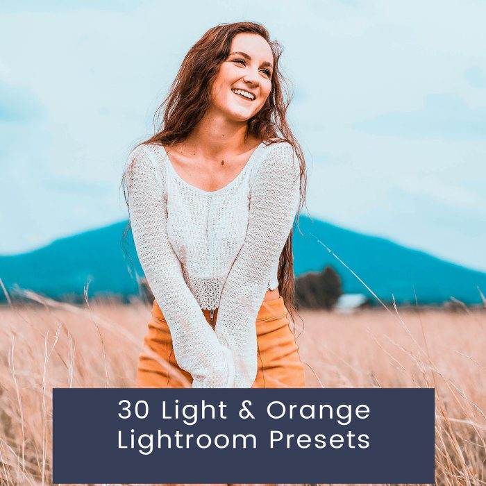 [免费LR预设]橙色调复古人像免费Lightroom预设30 Light & Orange Lightroom Presets