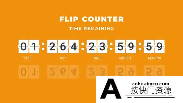 [倒计时模板]时间倒计时翻转计数器动画AE模板- Flip Counter