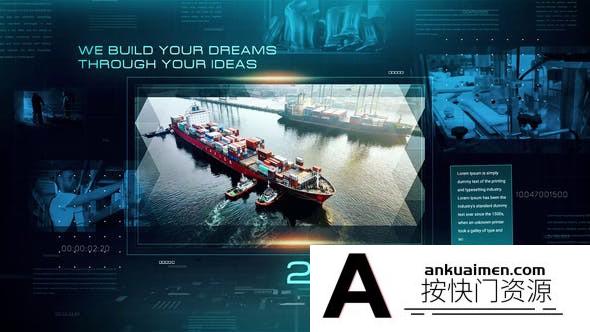 [开场片头]工业时间线图片展示介绍片头AE模板- Industrial Factory