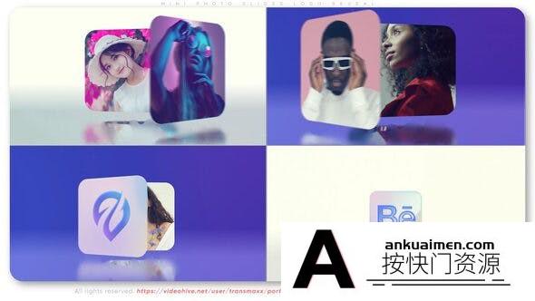 [相册AE模板]照片滑动Logo动画AE模板- Mini Photo Slides Logo Reveal
