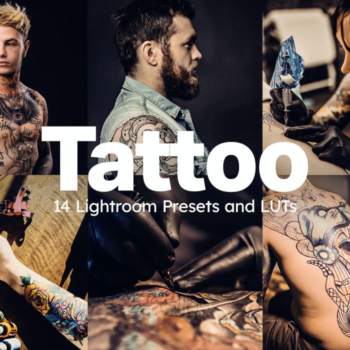 [AI智能lr预设]纹身电影胶片人像后期AI人工智能Lightroom预设电影调色LUT预设