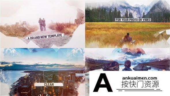 [相册AE模板]折叠图形遮罩视差图片相册片头AE模板- Origami – Lovely Slides.