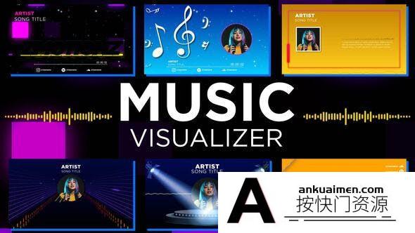 [创意特效]广播音乐可视化波形动画AE模板- Music Visualizer Pack