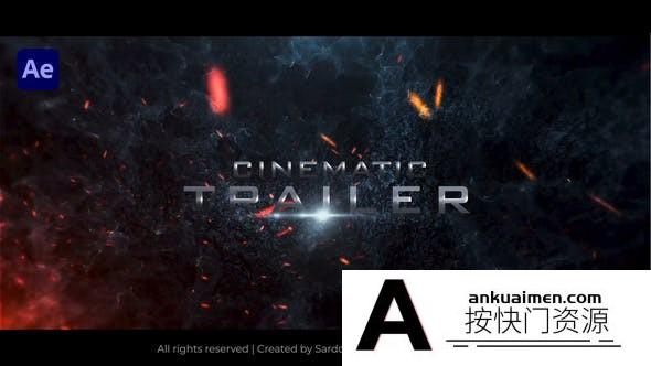 [Premiere预设]大气火星烟雾背景文字视频宣传片头PR预设- Cinematic Trailer