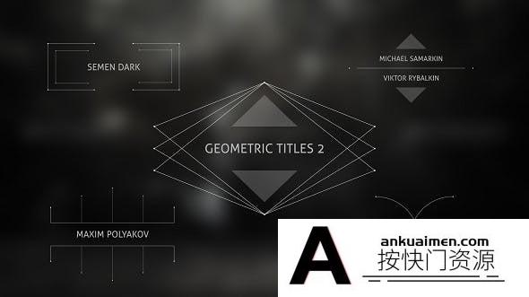 [文字标题]几何线条文字标题动画AE模板- Geometric Titles 2