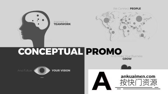 [MG模板]创意图形介绍MG片头AE模板- Conceptual Promo