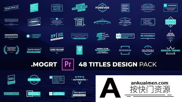 [Premiere预设]PR预设-48个现代设计文字标题排版动画 Titles Design