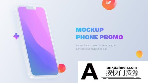 [APP模板]清新时尚手机APP展示片头AE模板- Glass Phone – App Promo Phone Mockup