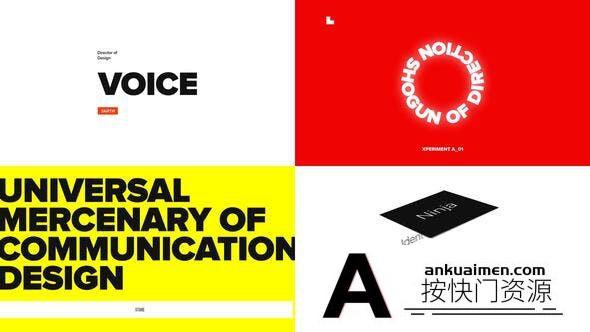 [文字标题]创意文字标题排版动画AE模板- Typography 1.0