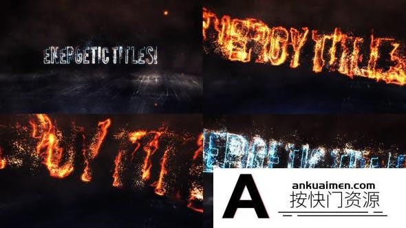 [Premiere预设]PR预设-火焰能量粒子文字动画PR模板 Energy Titles