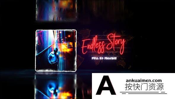 [开场片头]地面反射图片幻灯片展示片头AE模板- Endless Story Stylish Slides