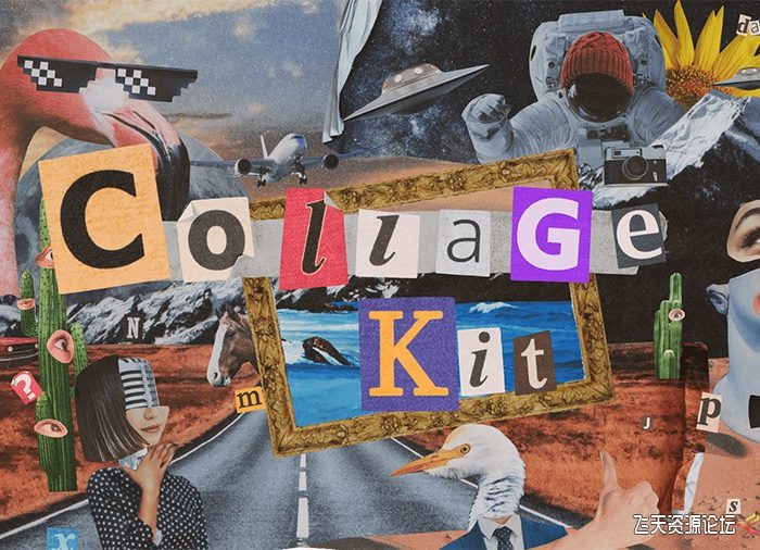 [AE脚本]AE脚本-398种创意复古物品拼贴贴纸动画 Collage Kit Constructor