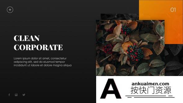 [开场片头]简洁商务图片介绍展示片头AE模板- Clean Presentation