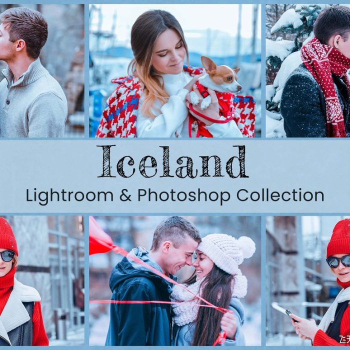 [人像LR预设]冰岛冬季清新通透人像调色Lightroom预设及视频调色LUT预设