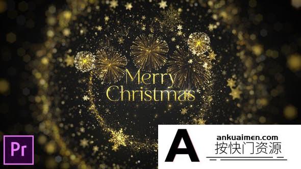 [Premiere模板]金色圣诞节文字片头PR预设- Golden Christmas Intro