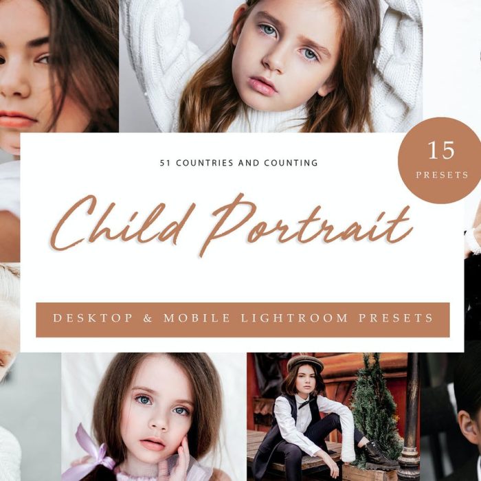 [人像LR预设]儿童人像摄影后期Lightroom预设 – Lightroom Presets – Child Portrait