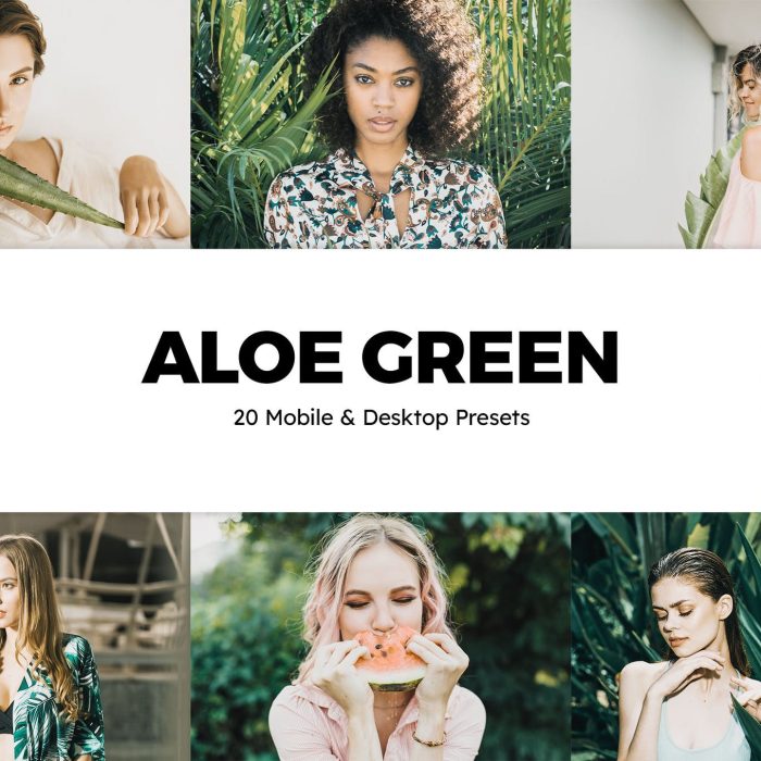 [人像LR预设]20个芦荟绿电影人像调色Lightroom预设和Vlog视频后期调色LUT预设