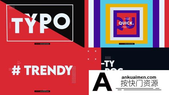 [图片展示]创意文字图形视频片头AE模板- Minimalist Text Intro