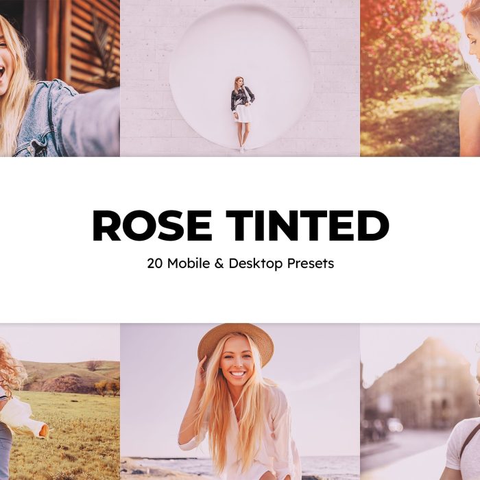[人像LR预设]20个复古玫瑰色调Lightroom预设+LUT预设 20 Rose Tinted Lightroom Presets and LUTs