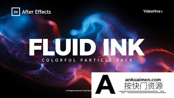 [开场片头]粒子背景文字标题片头AE模板- Fluid Neon Ink And Partic…