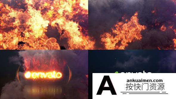 [logo模板]火焰爆炸Logo动画 AE模板-Fire Explode Logo Opener