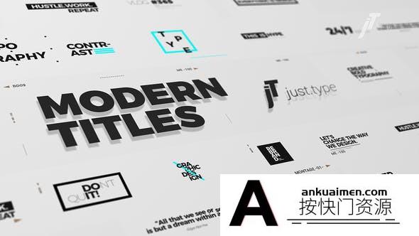 [文字标题]简洁创意文字标题排版动画AE模板- Just Type Modern Titles