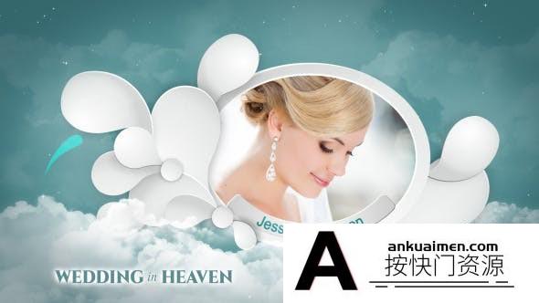 [婚礼AE模板]AE模板-空中婚礼照片相册片头 Wedding in Heaven