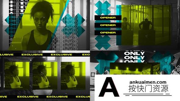 [Premiere模板]PR模板-跺脚节奏标题文字体育运动揭幕视频剪辑动画模板 Sport opener